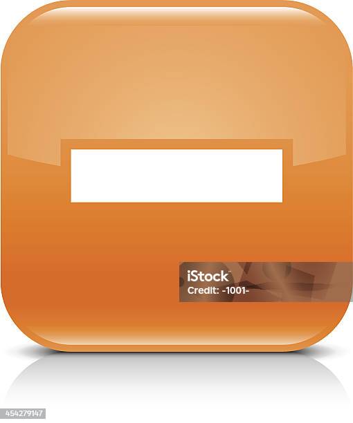 Orange Icon Minus Sign Glänzenden Abgerundete Web Button Stock Vektor Art und mehr Bilder von Abzeichen