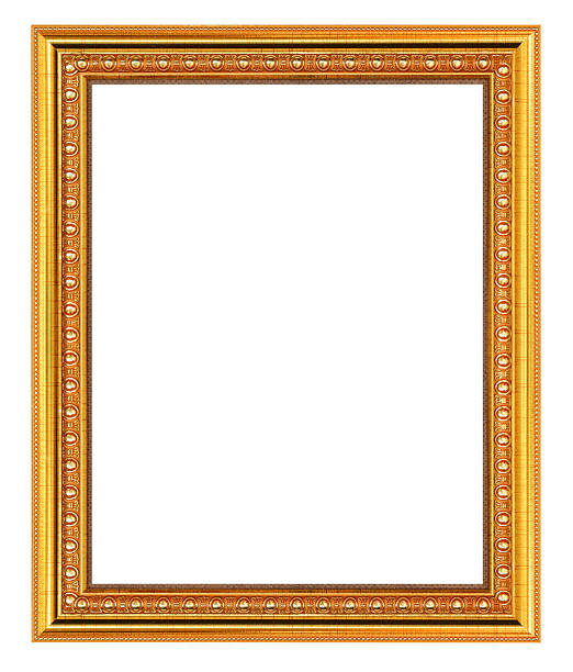 istock The antique gold frame on white background 454279929