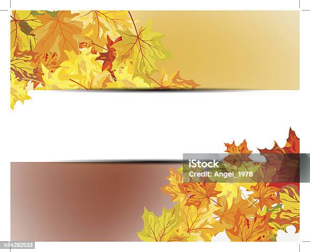 Ilustración de Autumn Maple Leaves y más Vectores Libres de Derechos de Abstracto - Abstracto, Aire libre, Amarillo - Color