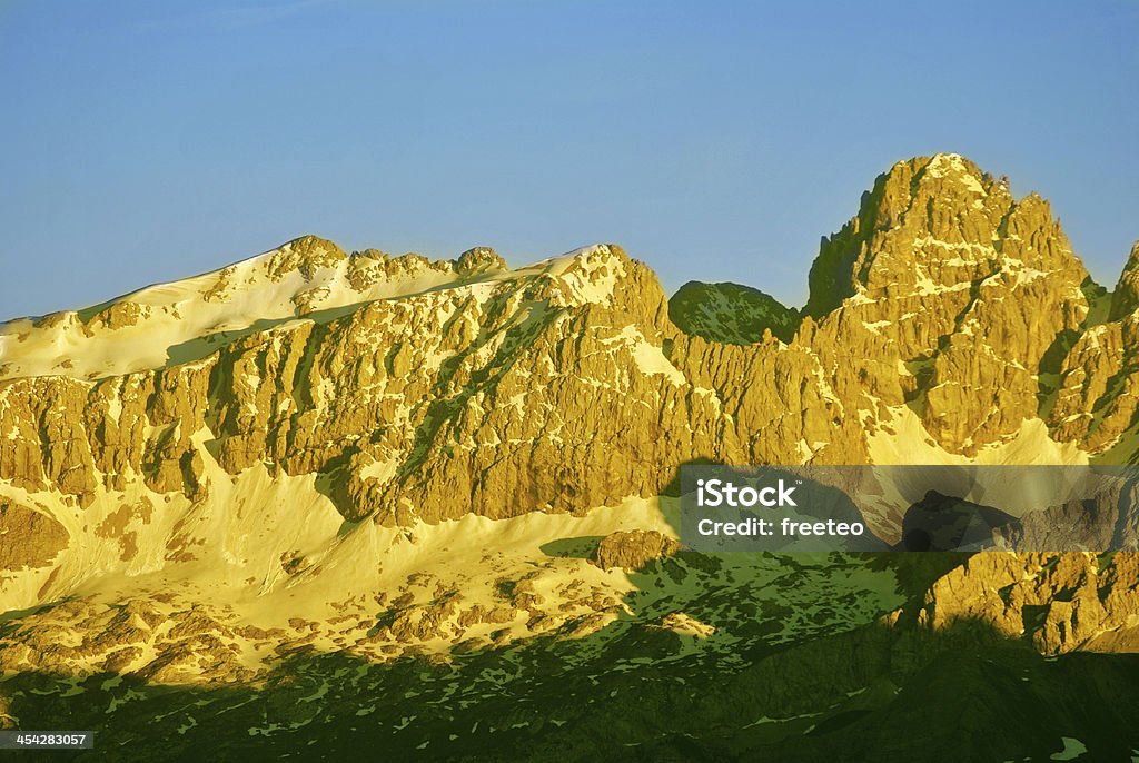 Italian Alps landscape the Italian Alps and the Dolomites in Val di Fassa Blue Stock Photo