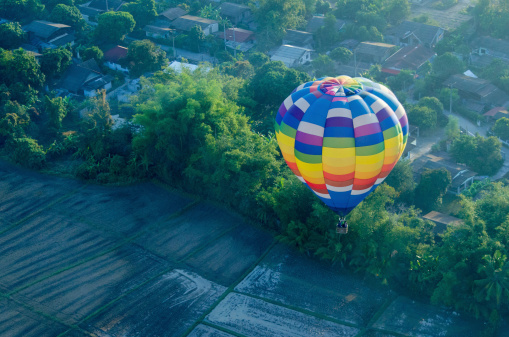 Inside the hot air balloon, Colorful balloon background