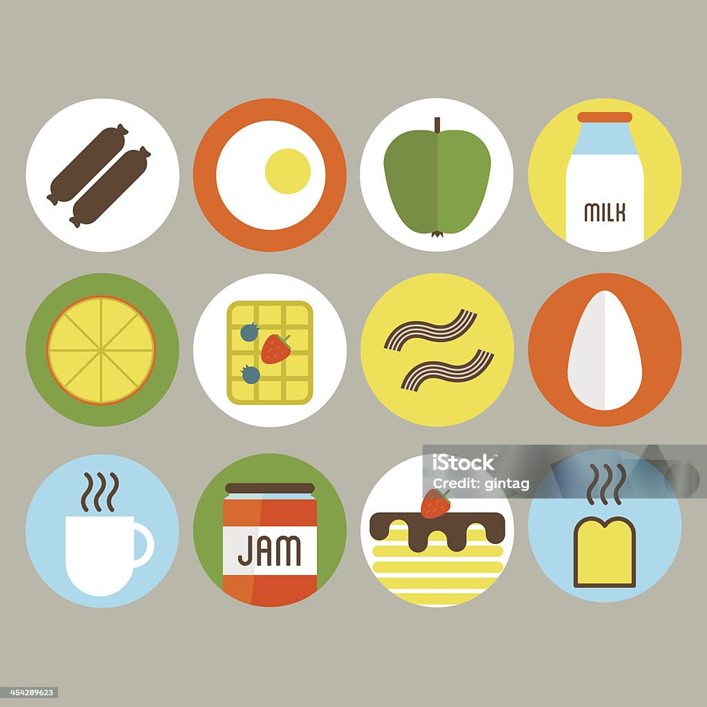 Śniadanie ikony żywności - Grafika wektorowa royalty-free (Bekon)