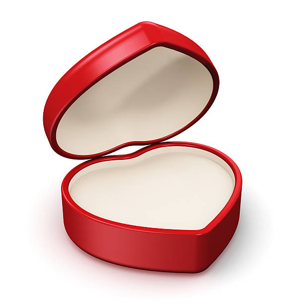 istock Red heart shape box for jewelry 454294755
