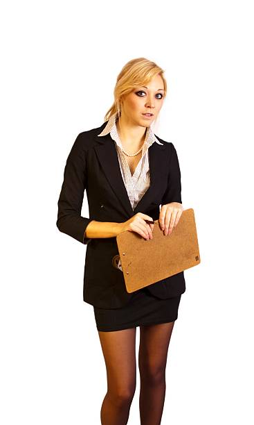 istock Attractive Young Businesswoman with a writing pad 454296637