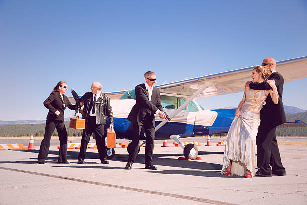 FBI agents arresting criminals by their private plane. You might also be interested in these: