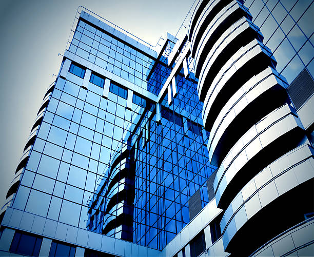 istock abstract glass side of business building 454301771