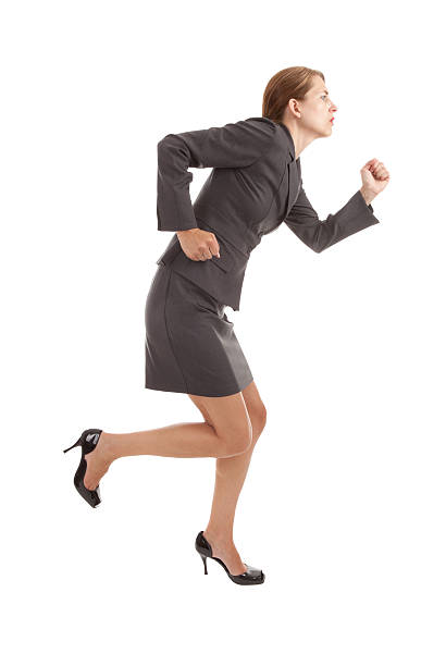 istock Isolated Running Business Woman 454304291
