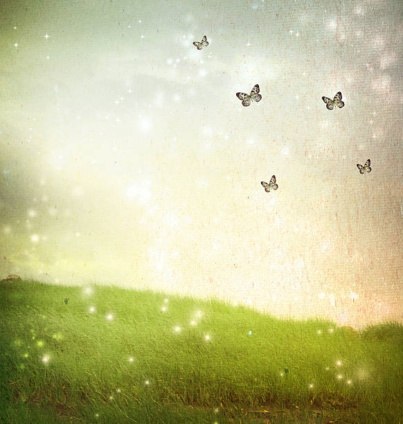 istock Butterflies in a fantasy landscape 454305259