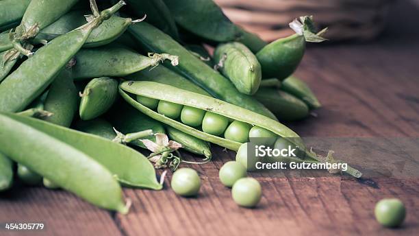 Pea Pods With Basket Stock Photo - Download Image Now - Basket, Food, Formal Garden