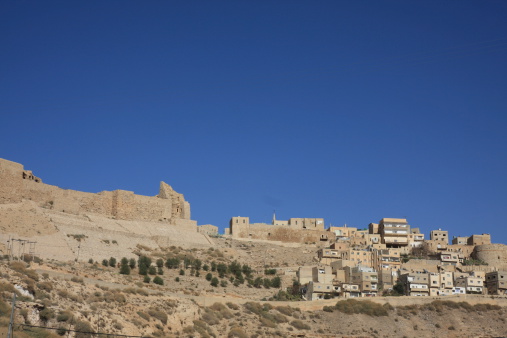 castle and city kerak in jordan