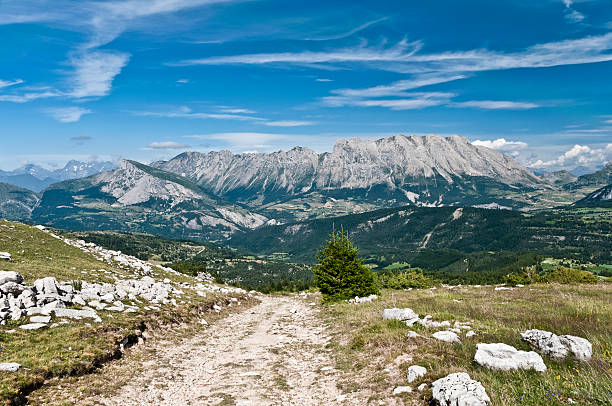 Alps Mountain Way in France stock photo
