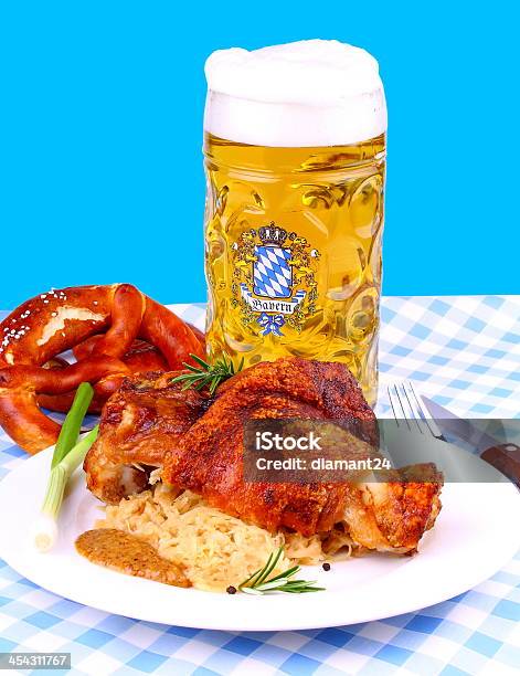 구운 돼지고기 흰빛이 도는 달콤함 머스타드 프레첼 맥주 고기에 대한 스톡 사진 및 기타 이미지 - 고기, 굽기, 독일 문화