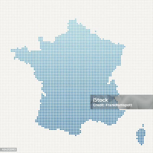 Frankreich Karte Blau Gepunktet Stock Vektor Art und mehr Bilder von Frankreich - Frankreich, Karte - Navigationsinstrument, Vektor