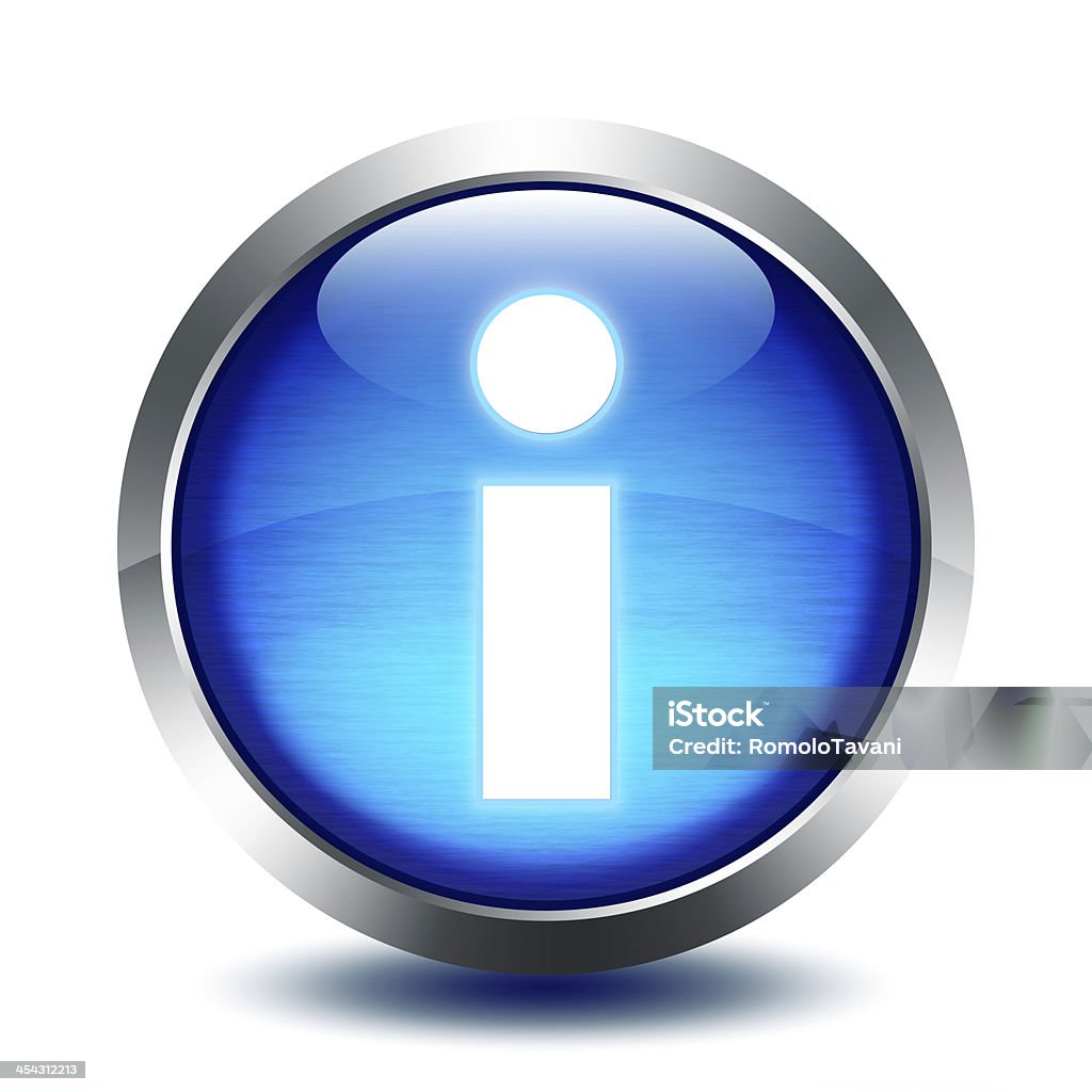 Azul cristal botón de información - Foto de stock de Símbolo de información libre de derechos