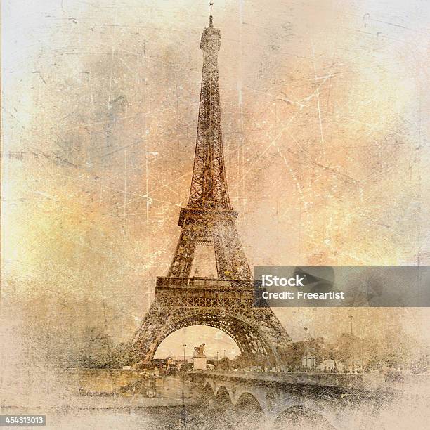 Eiffel Tower Stock Photo - Download Image Now - Old-fashioned, Retro Style, Eiffel Tower - Paris