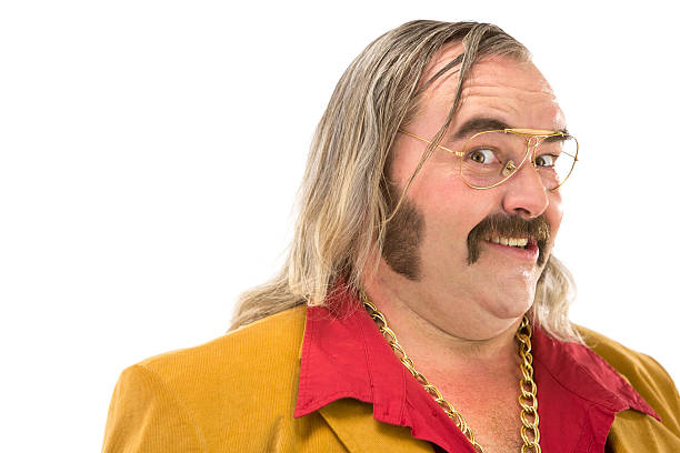 istock 70s vintage yellow jacket satisfied man isolated on white 454316889