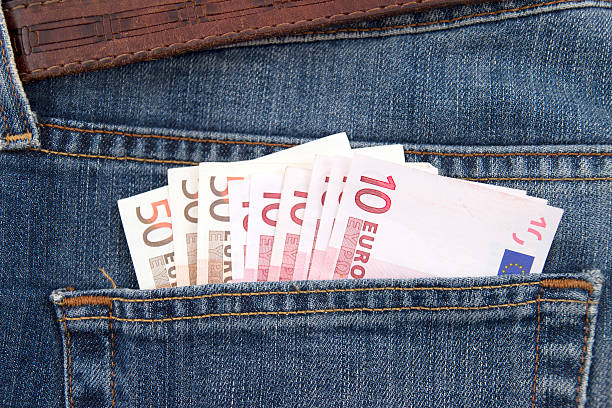 Euros in the Pocket stock photo