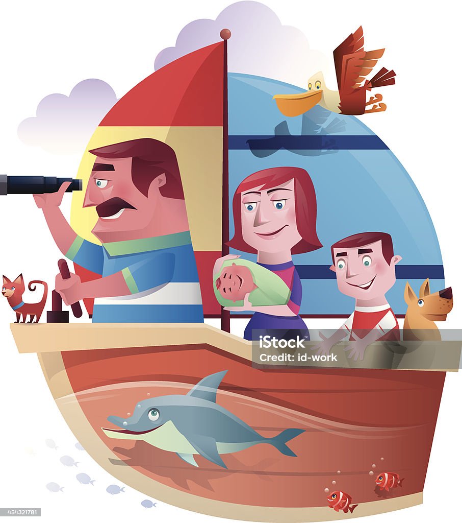 family sailing vector illustration of happy family sailing… Family stock vector