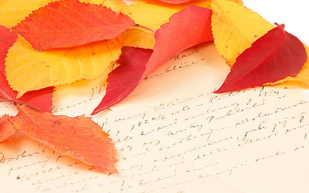 istock handwritten letter with autumn leaves 454323361