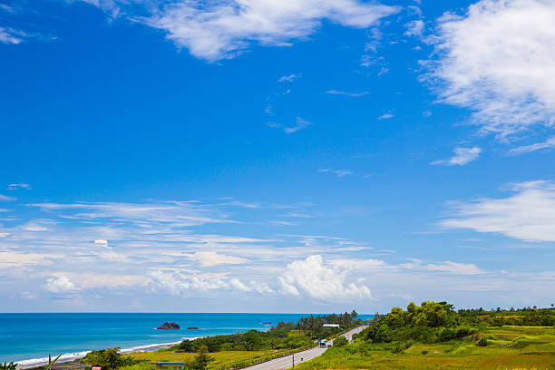 Tropical rocky coastline of Hualien, Taiwan.