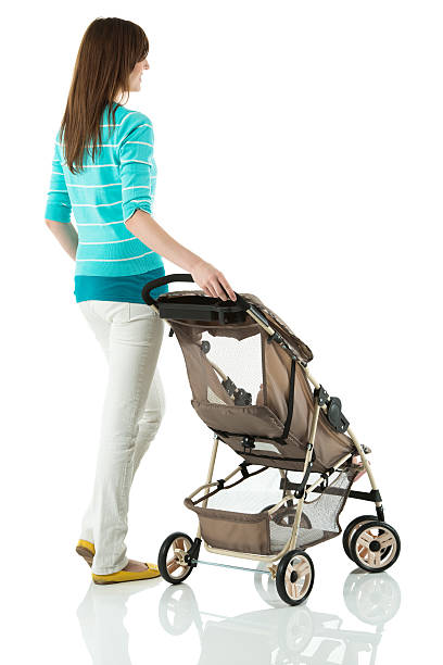 istock Women with a baby carriage 454326117