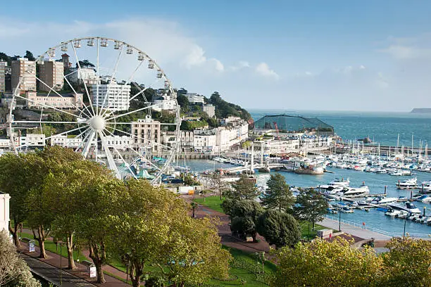 This big wheel can be found at Torquay by the harbour and marina. Torbay is in the background.