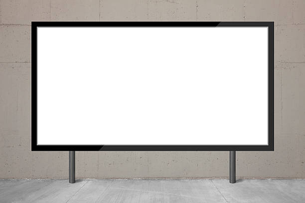 istock Blank billboard framed in black on two metal legs 454336783