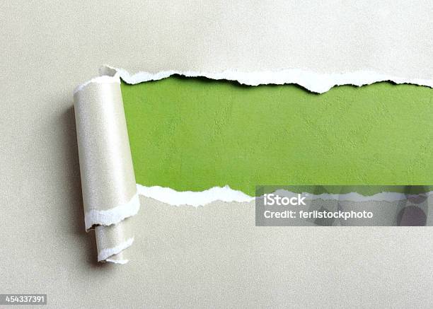 Ripped Gray Paper Stock Photo - Download Image Now - Wrapping Paper, Torn, At The Edge Of