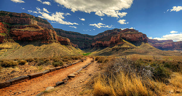 Desert Trail - Grand Canyon A desert trail in the base of a grand canyon sub canyon. havasupai indian reservation stock pictures, royalty-free photos & images