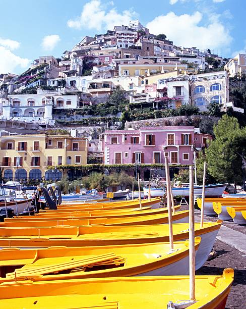 istock Boats on beach, Positano, Italy. 454339151