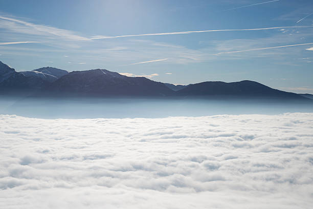 Sea of fog stock photo