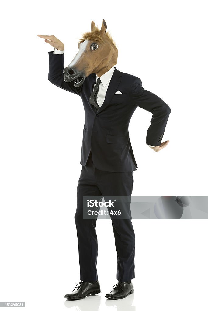 Голова лошади бизнесмен танцы - Стоковые фото Лошадь роялти-фри