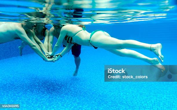 Friends In Pool Stock Photo - Download Image Now - 25-29 Years, Activity, Adult