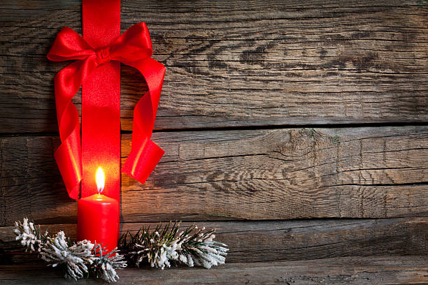 istock Christmas abstract background with red ribbon 454351111