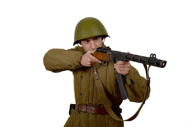 istock young Soviet soldier shoots with his ppsh 41 454352871