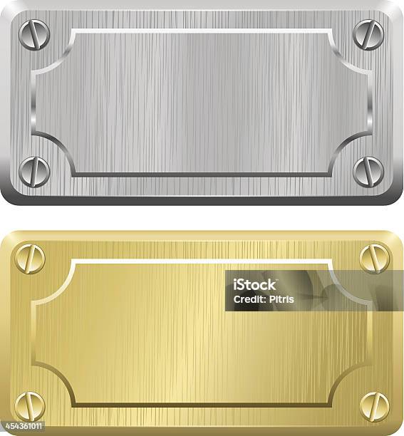 Metalllabelnameplates Stock Vektor Art und mehr Bilder von Etikett - Etikett, Flat Design, Geschäftsleben