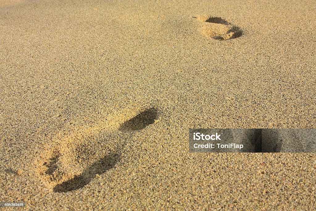 Huellas en la playa. Tayrona, Colombia - Foto de stock de Actividad libre de derechos