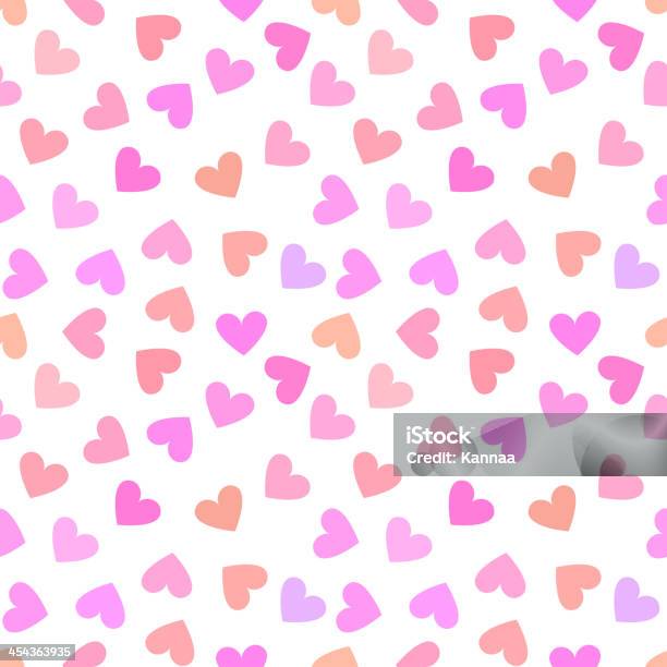 Seamless Vintage White Heart Pattern On Pink Background Stock Illustration - Download Image Now