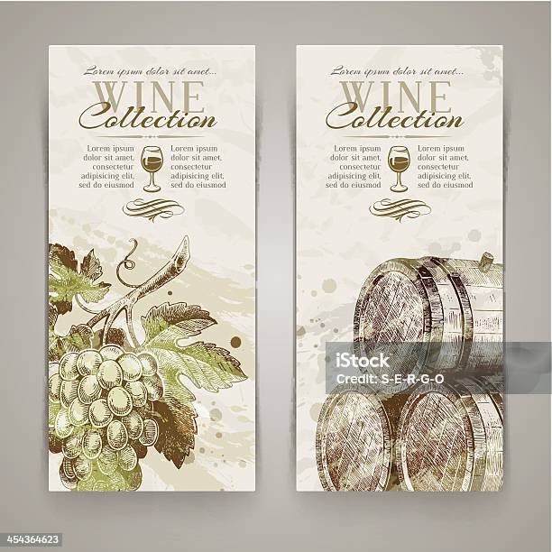 Vektor Vertikale Banner Mit Trauben Und Casks Stock Vektor Art und mehr Bilder von Wein - Wein, Etikett, Bildhintergrund