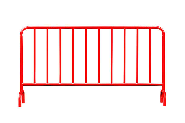 istock Red steel barrier isolated 454365679