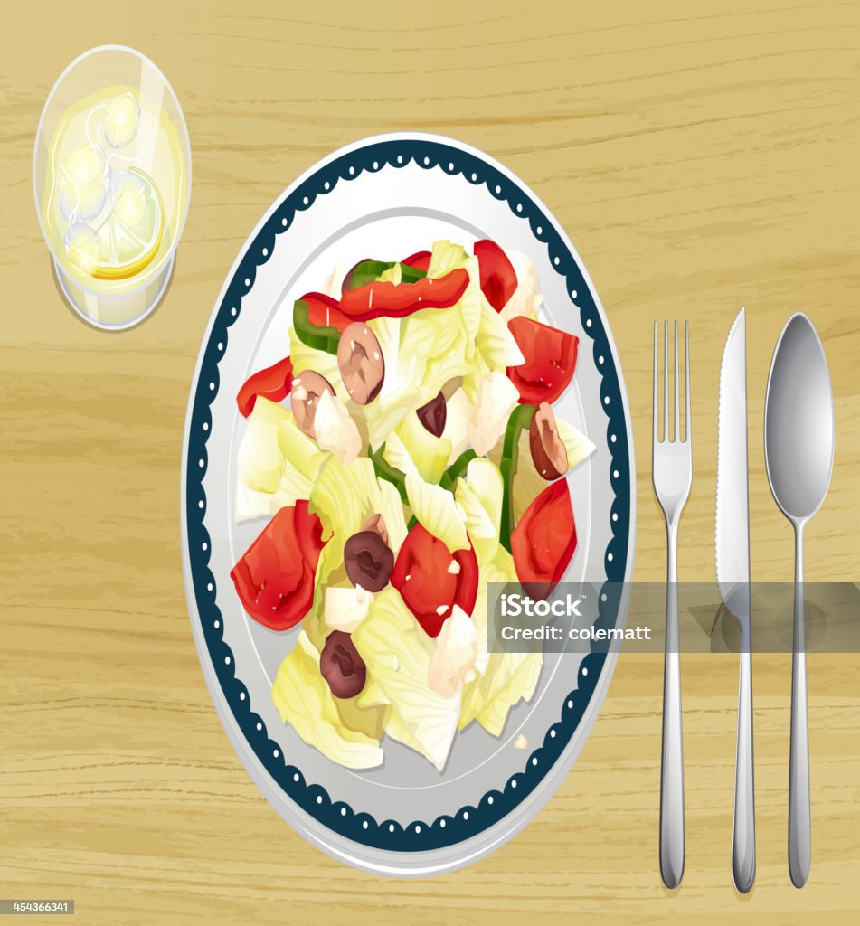 Garnished salad in dish garnished salad in dish on wooden table Cheese stock vector