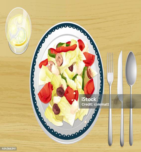 Garnished Salad In Dish Stock Illustration - Download Image Now - Cheese, Clip Art, Common Beet