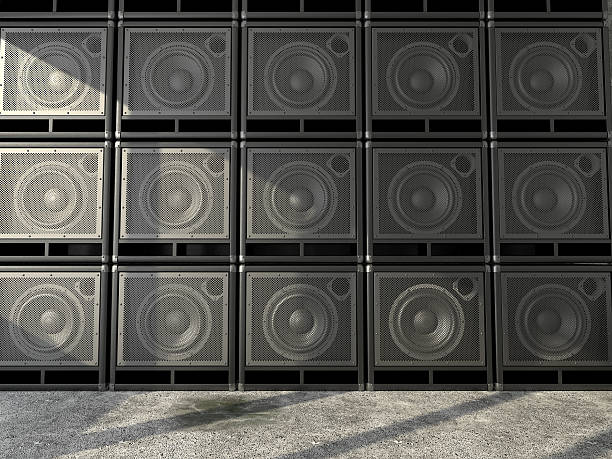 istock Wall of guitar amps 454372183
