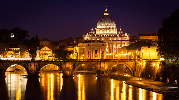 istock Rome at night, view to St. Peter's Basilica 454374093