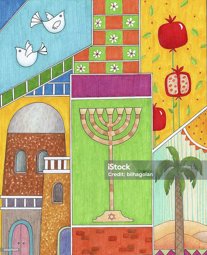 Rosh Hashanah powitanie - Zbiór ilustracji royalty-free (Judaizm)