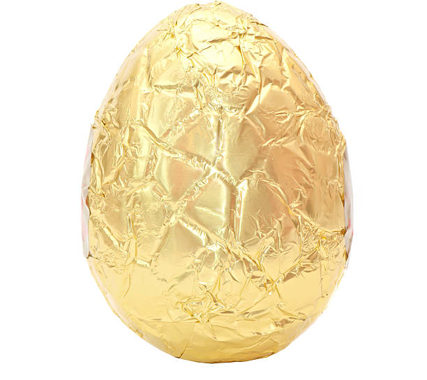 istock Photo of an easter egg wrapped in gold foil 454375351