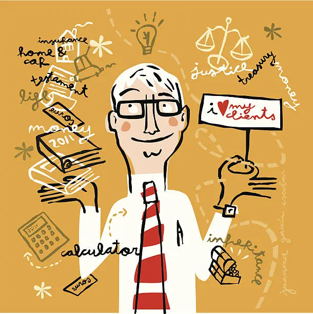 Vector illustration of Lawyer promoting your business