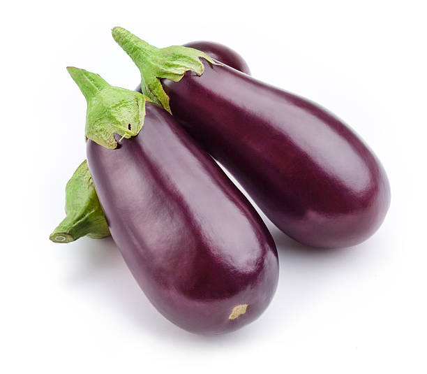 istock Aubergine (eggplant) isolated on white 454381339