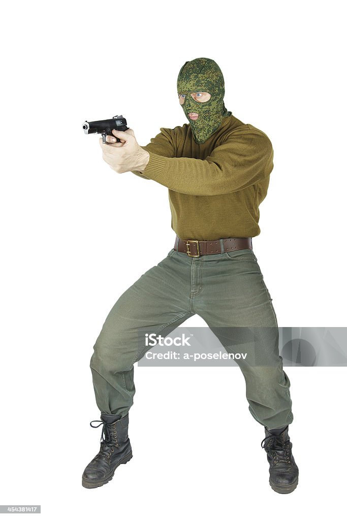 Shooter with a handgun Cut Out Stock Photo