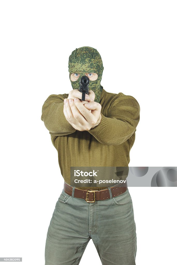 Человек с пистолетом целью - Стоковые фото Sharp Shooting роялти-фри
